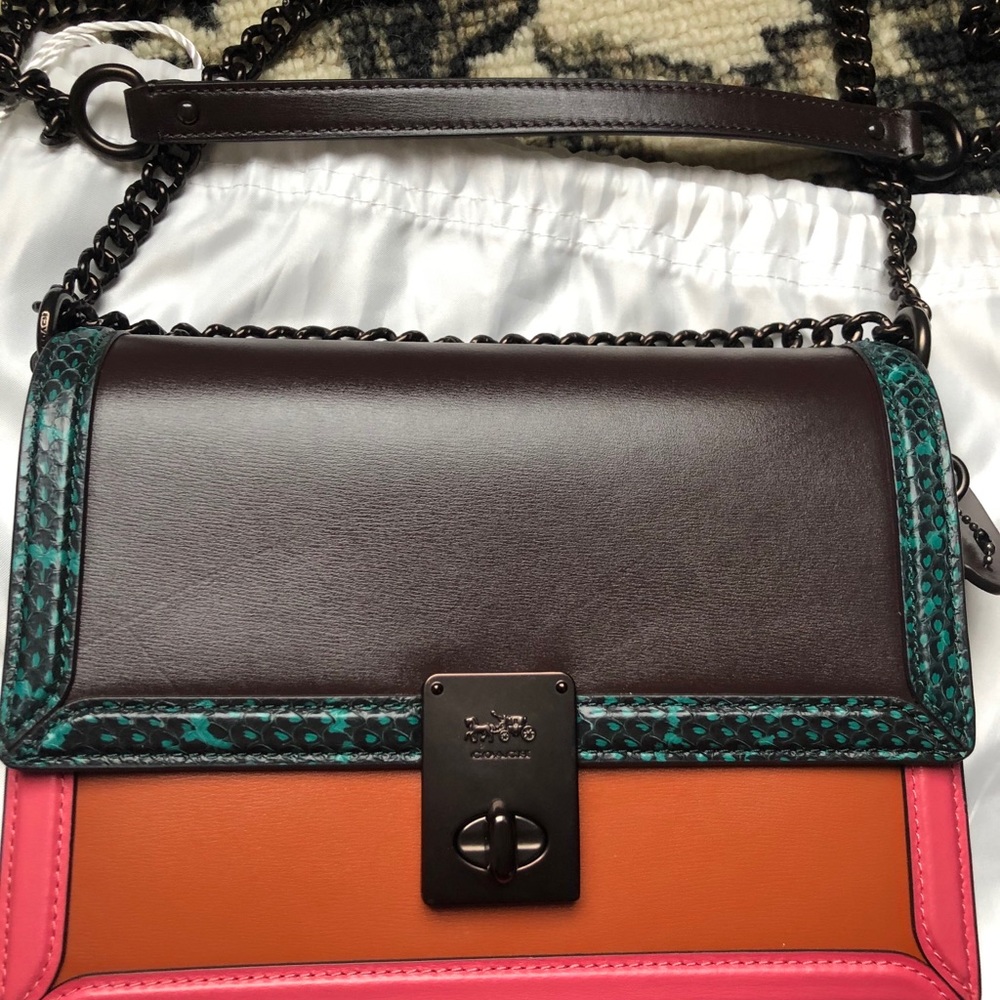 Coach 1941 Hutton Colorblock snakeskin crossbody